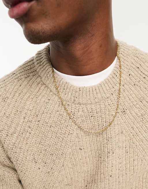 ASOS DESIGN - Guldfarvet figaro-halskæde i vandfast, rustfrit stål