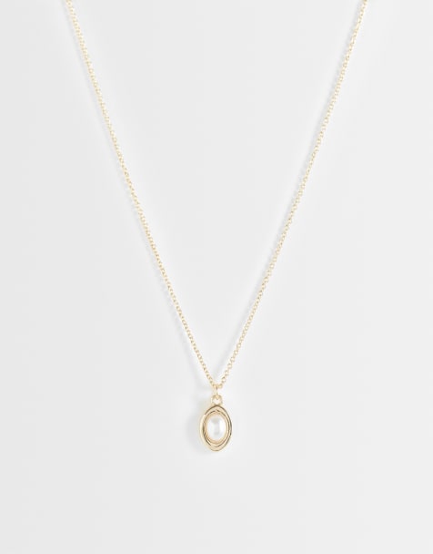 ASOS DESIGN - Guldfarvet halskæde med imiterede perler - view 1