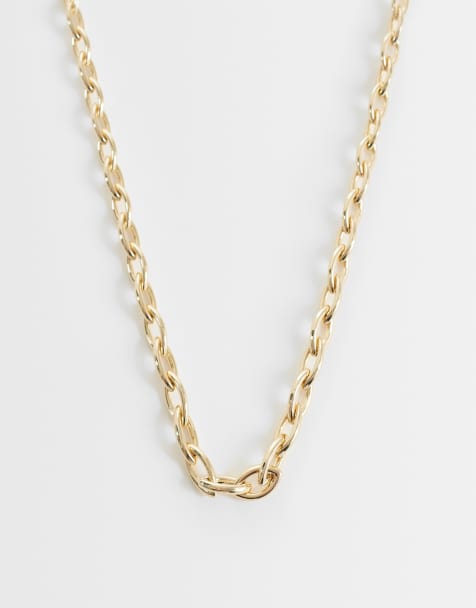 ASOS DESIGN - Guldfarvet halskæde med ovale kædeled - view 1
