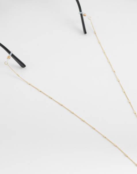 ASOS DESIGN - Guldfarvet solbrillekæde med aflange detaljer - view 1