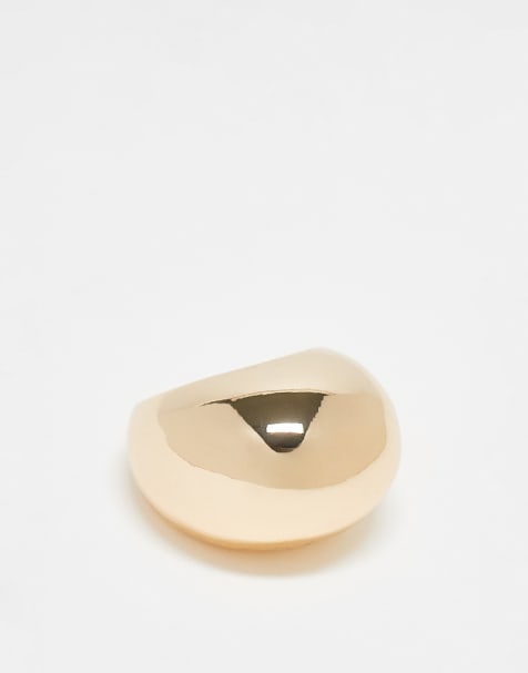 ASOS DESIGN – Guldig ring med stor rundad design - view 1