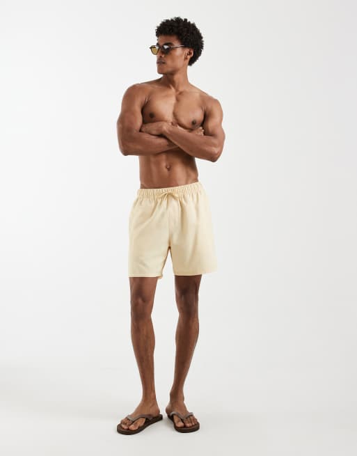 ASOS DESIGN - Gule badeshorts i mellemlængde, 2 af 5