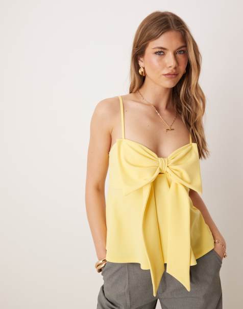ASOS DESIGN – Gult linne med stor rosettdetalj - view 1
