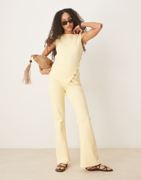 ASOS DESIGN – Gult set med interlocksömmar - view 1