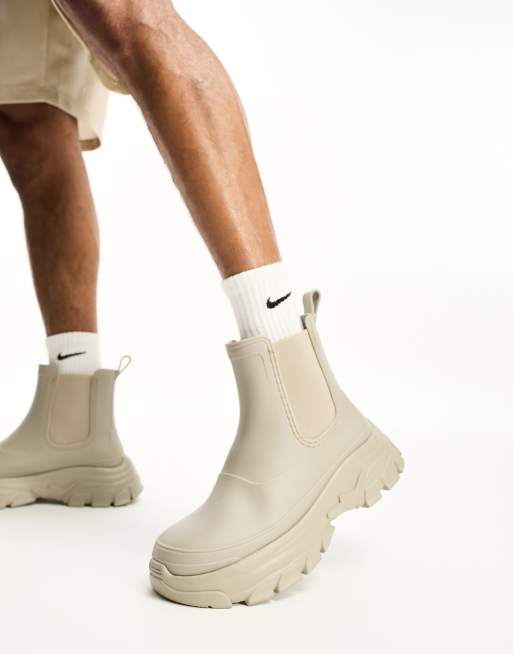 ASOS DESIGN gumboots in stone