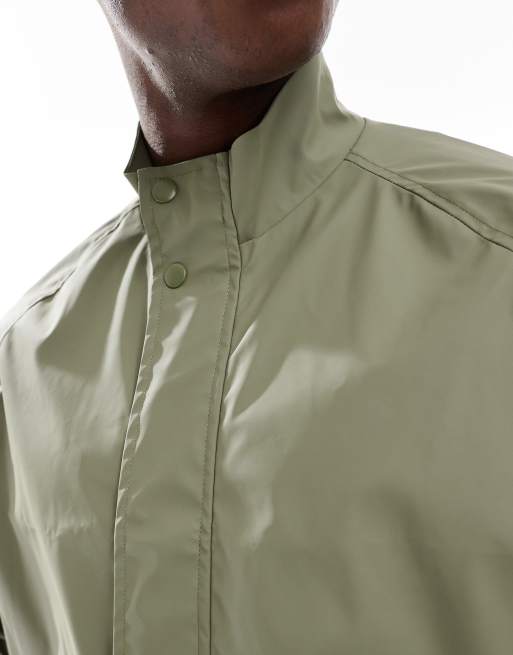 ASOS DESIGN – Gummierte Oversize-Windjacke in Khaki, 4 von 4