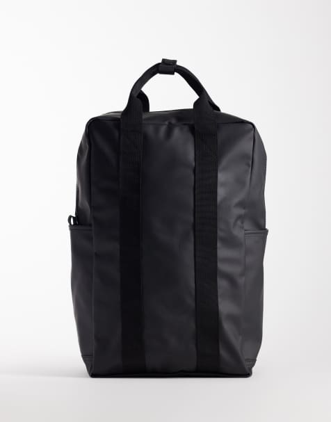 ASOS DESIGN – Gummierter Rucksack in Schwarz - view 1