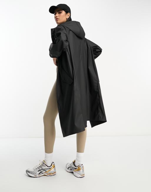 ASOS DESIGN – Gumowany płaszcz przeciwdeszczowy w kolorze czarnym, 3 z 4