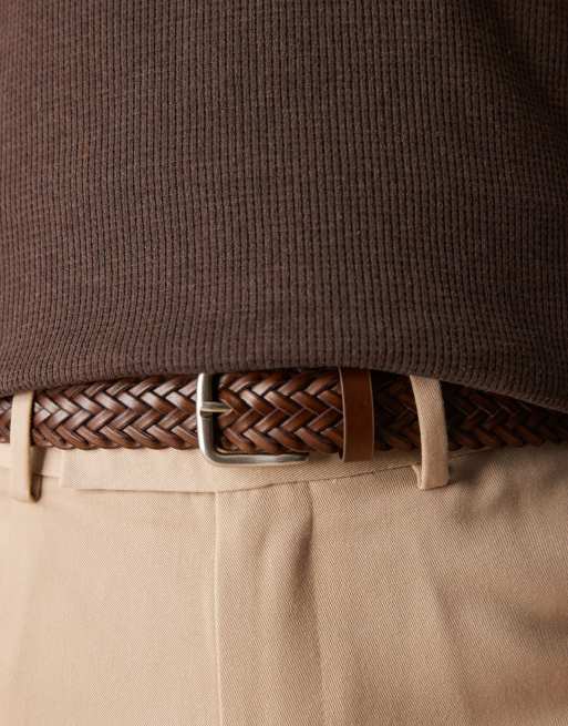 ASOS DESIGN – Gürtel aus braunem verstärktem Leder mit Flechtmuster, 2 von 3