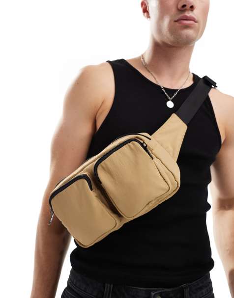 ASOS DESIGN – Gürteltasche in Kamelbraun mit Taschendetail - view 1