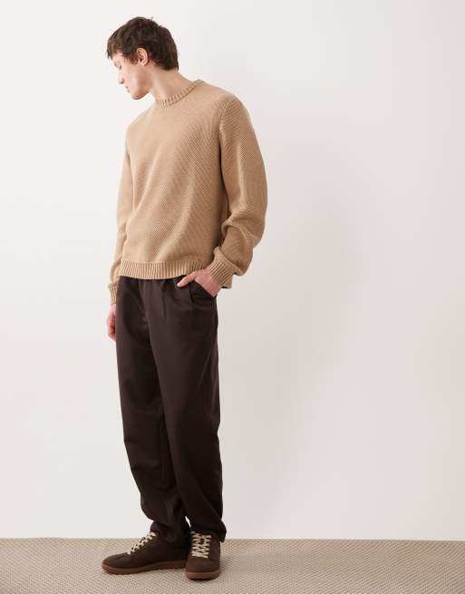 ASOS DESIGN - Gyldenbrun oversized striktrøje med tekstur, 2 af 5