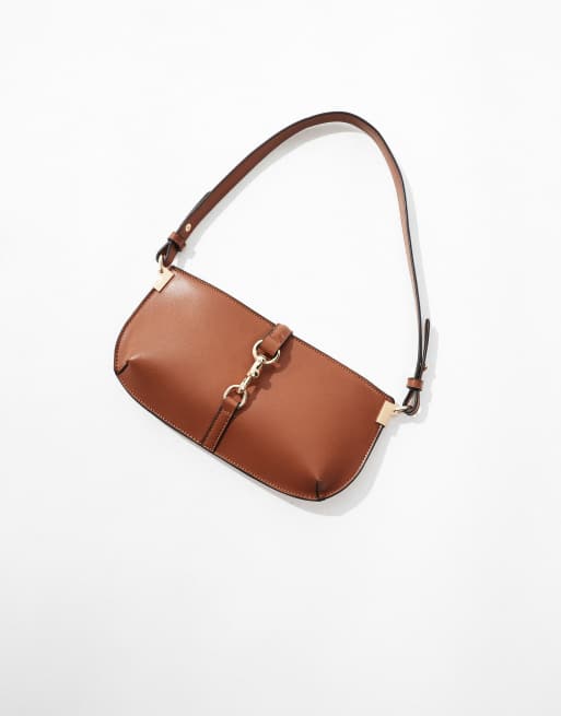 ASOS DESIGN - Gyldenbrun skuldertaske med metalclips, 4 af 4