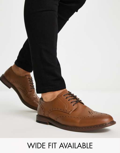 ASOS DESIGN - Gyldenbrune broguesko i imiteret læder