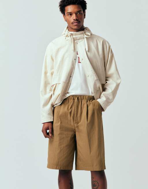ASOS DESIGN - Gyldenbrune lange jorts i tech-stof, 2 af 5