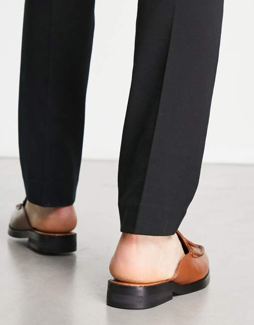 ASOS DESIGN - Gyldenbrune loafers uden hælkappe med kvaster i imiteret læder, 2 af 4