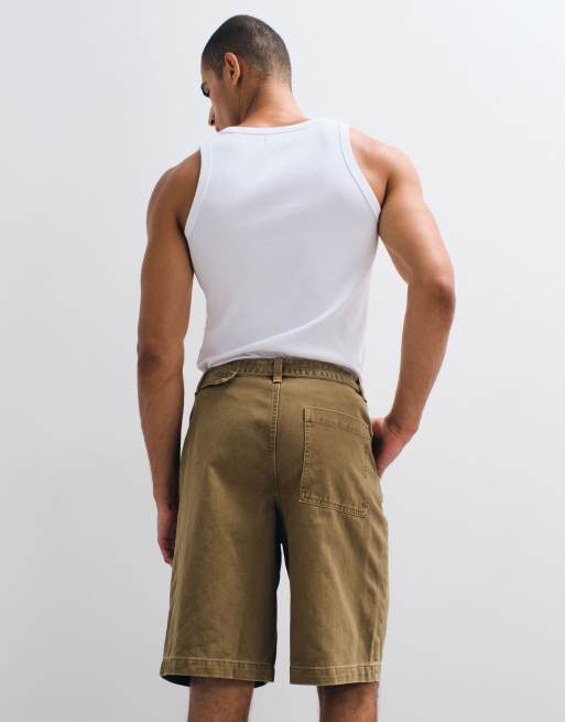 ASOS DESIGN - Gyldenbrune løstsiddende jorts med bælte i denim , 3 af 5