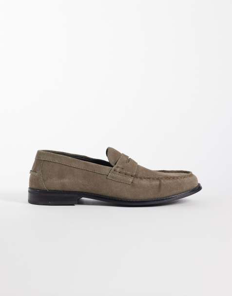 ASOS DESIGN - Gyldenbrune penny-loafers i ruskind - view 1