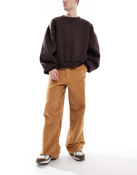 ASOS DESIGN - Gyldenbrune super-baggy bukser i jernbanefløjl - view 1