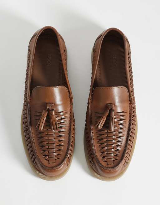 ASOS DESIGN - Gyldenbrune vævede loafers med kvaster i læder, 2 af 4