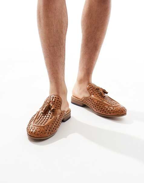 ASOS DESIGN - Gyldenbrune vævede mule-loafers - view 1