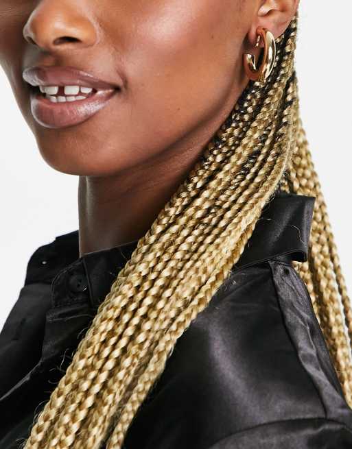 ASOS DESIGN - Gyldne clip-on-hoop-øreringe med tubedesign, 2 af 4
