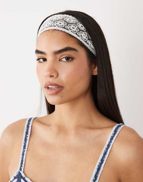ASOS DESIGN – Haarband aus Spitze in Weiß - view 1