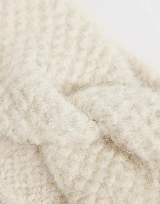 ASOS DESIGN Haarband aus strukturiertem Strick in Wollweiß, 2 von 3