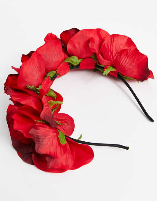 ASOS DESIGN - Haarband met rode bloemenkrans, 3 van 4