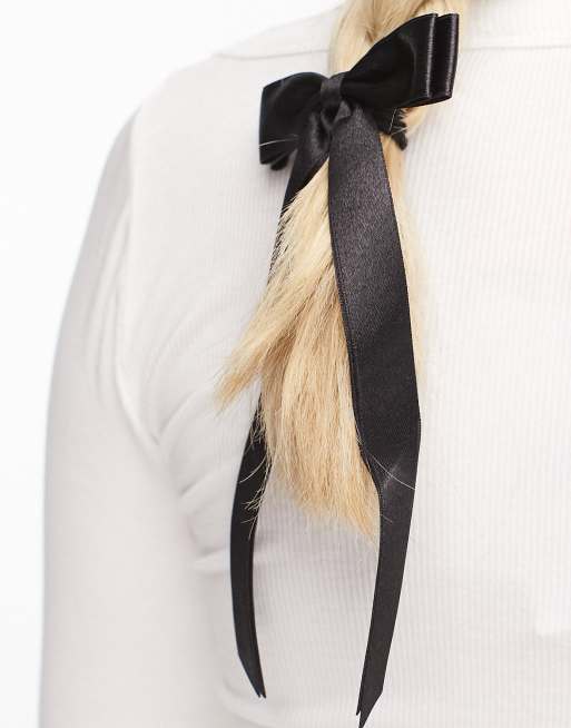 ASOS DESIGN - Haarband met strikdetail in zwart, 2 van 4