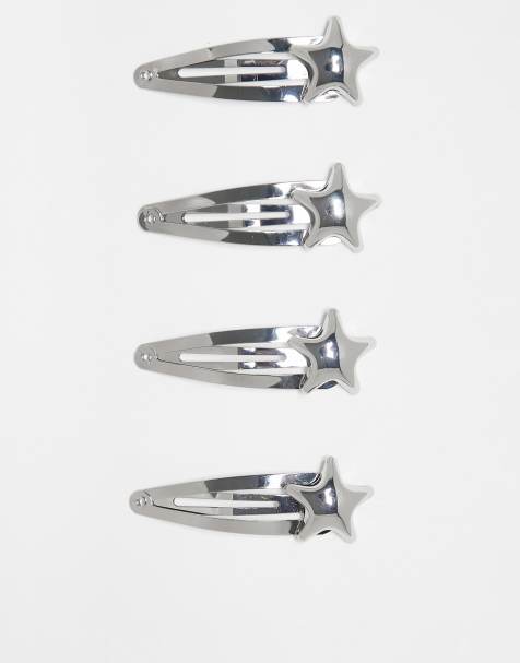 ASOS DESIGN - Haarclips met bubbelsterren in zilver - view 1