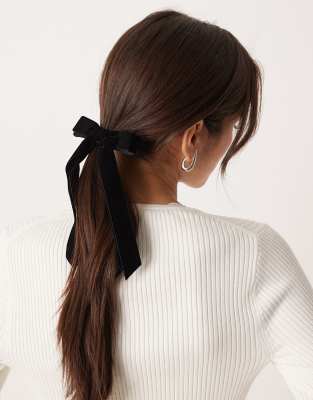 ASOS DESIGN - Haargummi in Schwarz mit Schleifendetail