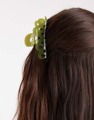 ASOS DESIGN - Haarklammer in Oliv mit Spiralmotiv-Grün