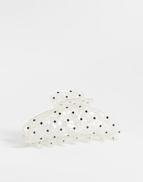 ASOS DESIGN – Haarklammer in Perlmuttoptik mit Polka Dots - view 1