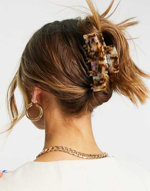 ASOS DESIGN – Haarklammer mit Doppelzacken in heller Schildpattoptik, 3 von 4