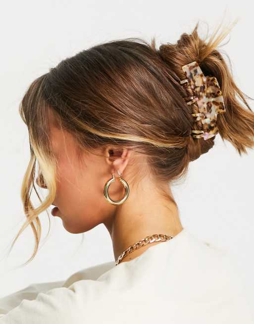 ASOS DESIGN – Haarklammer mit Doppelzacken in heller Schildpattoptik, 4 von 4