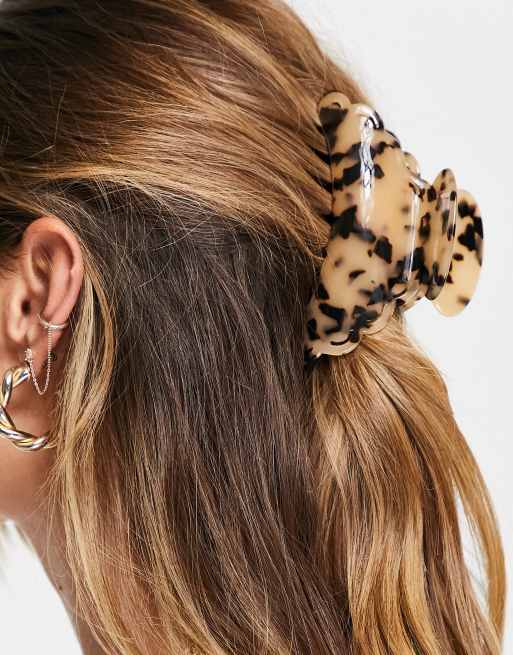 ASOS DESIGN - Haarklem in milky tortoise met geschulpte rand, 4 van 4