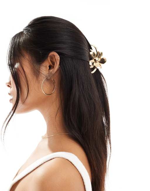 ASOS DESIGN - Haarklem met bloemdetail in goudkleur, 4 van 4