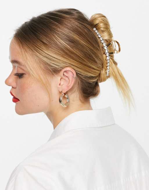 ASOS DESIGN - Haarklem met kristallen in goudkleur