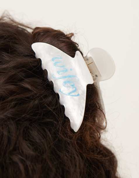ASOS DESIGN - Haarklem met 'Wifey'-detail in crème - view 1