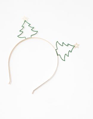 Thumbnail - ASOS DESIGN - Haarreif im Weihnachtsbaum-Design-Bunt