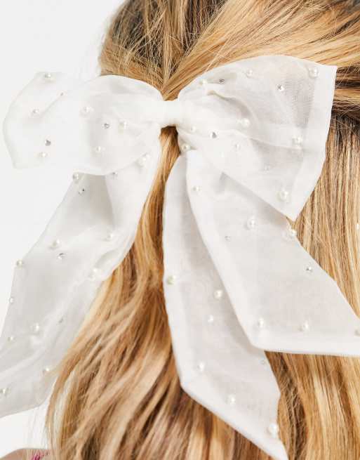 ASOS DESIGN – Haarschleife in Weiß mit Perlenbesatz , 3 von 4