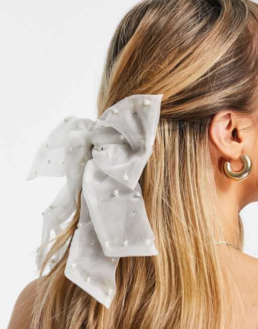 ASOS DESIGN – Haarschleife in Weiß mit Perlenbesatz , 4 von 4
