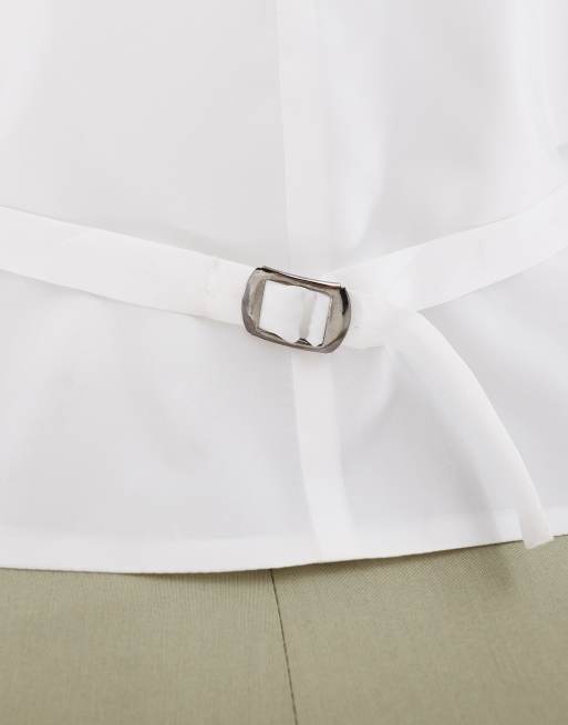 ASOS DESIGN habitvest i smal pasform i mat grågrøn, 3 af 5