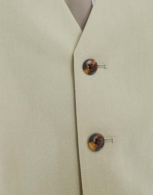 ASOS DESIGN habitvest i smal pasform i mat grågrøn, 5 af 5