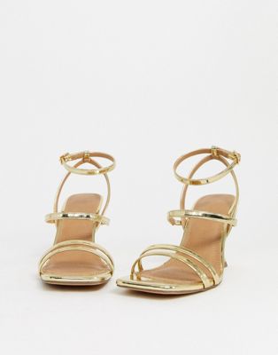 gold mid heels