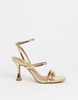 asos gold strappy heels