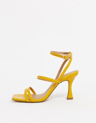 mustard low heel sandals