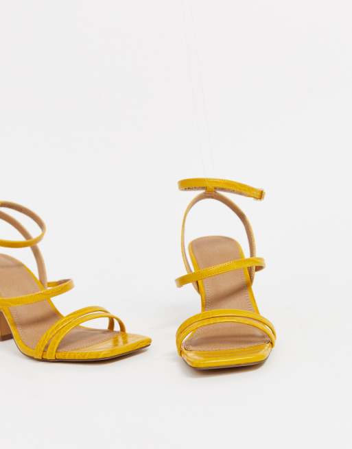 Mustard low shop heel sandals