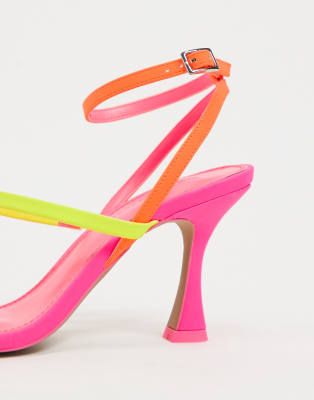 neon mid heels