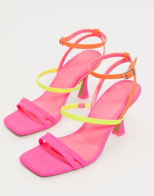 neon mid heels